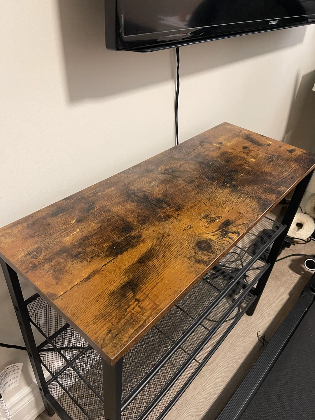 Rustic Wood and Metal Storage Shelf - photo 5