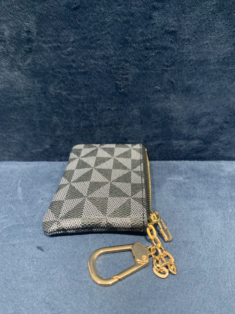 Geometric Pattern Coin Pouch with Keychain - photo 2