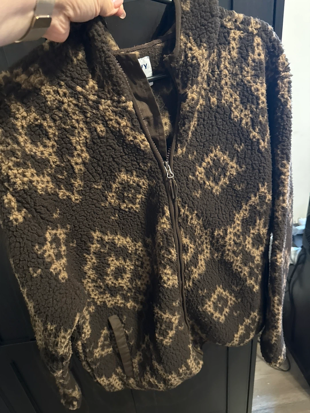 Old Navy patterned sherpa zip-up jacket - photo 2