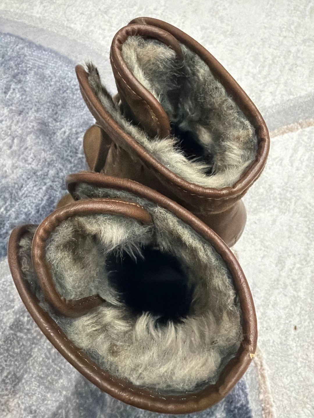 Brown Faux Fur Lined Lace-Up Ankle Boots - photo 2