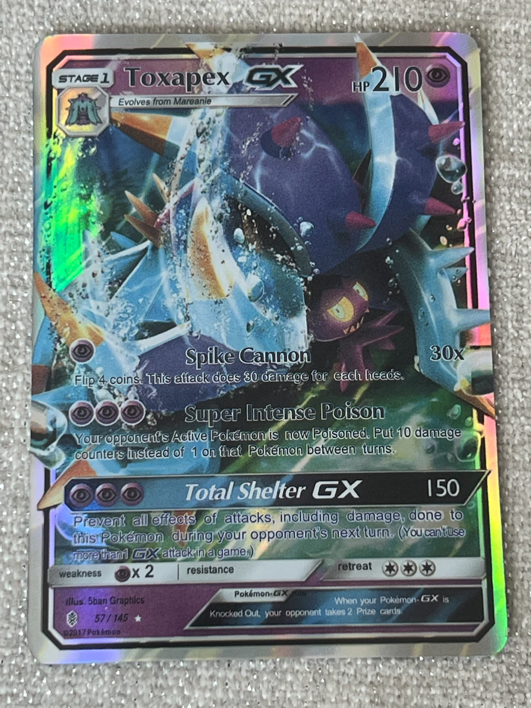 Toxapex GX Pokemon Trading Card - photo 2