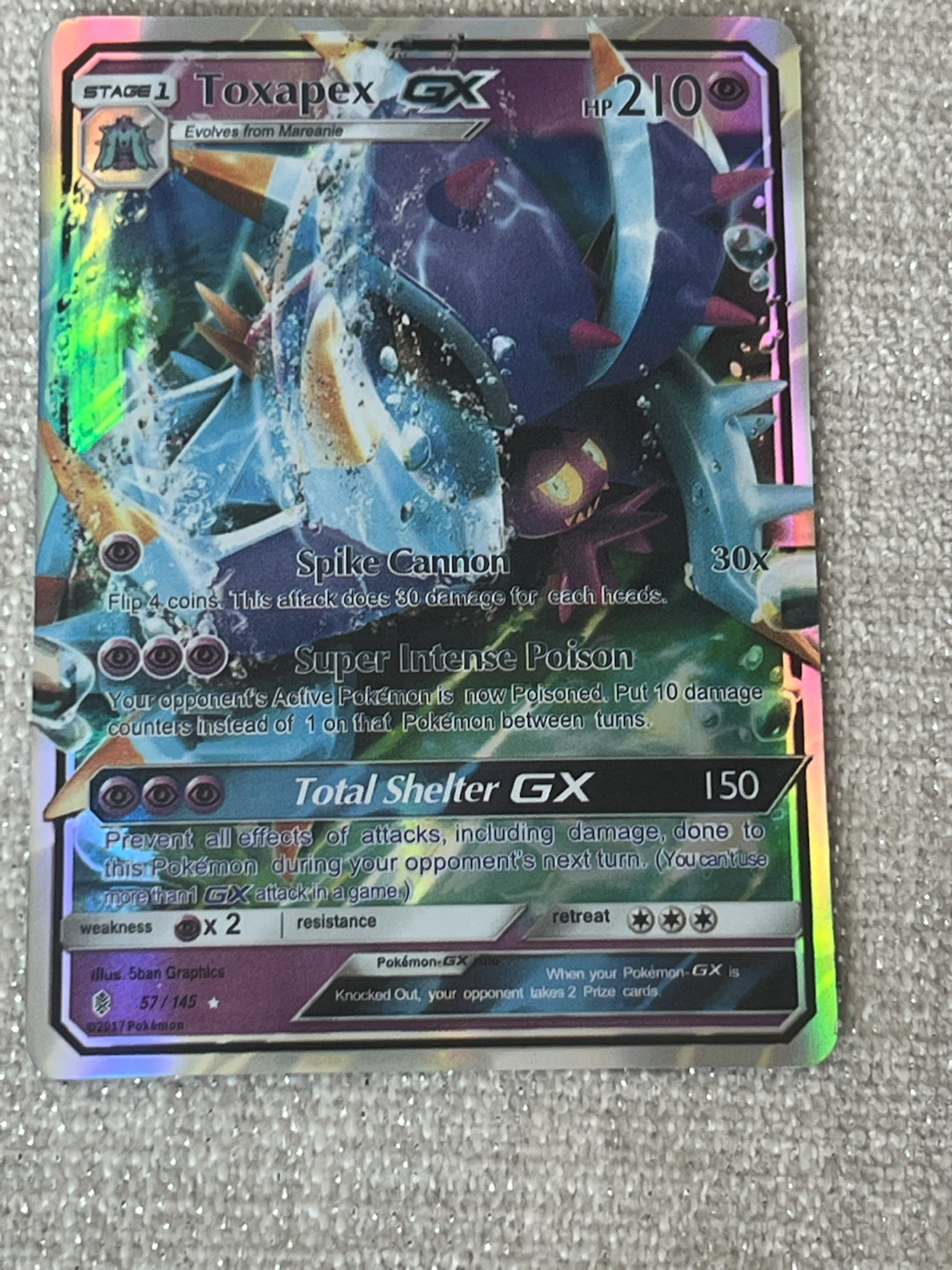 Toxapex GX Pokemon Trading Card - photo 4