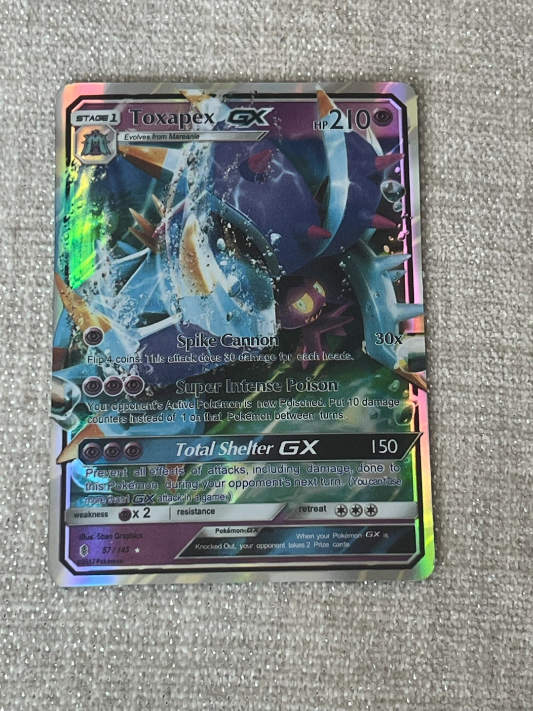 Toxapex GX Pokemon Trading Card - photo 5