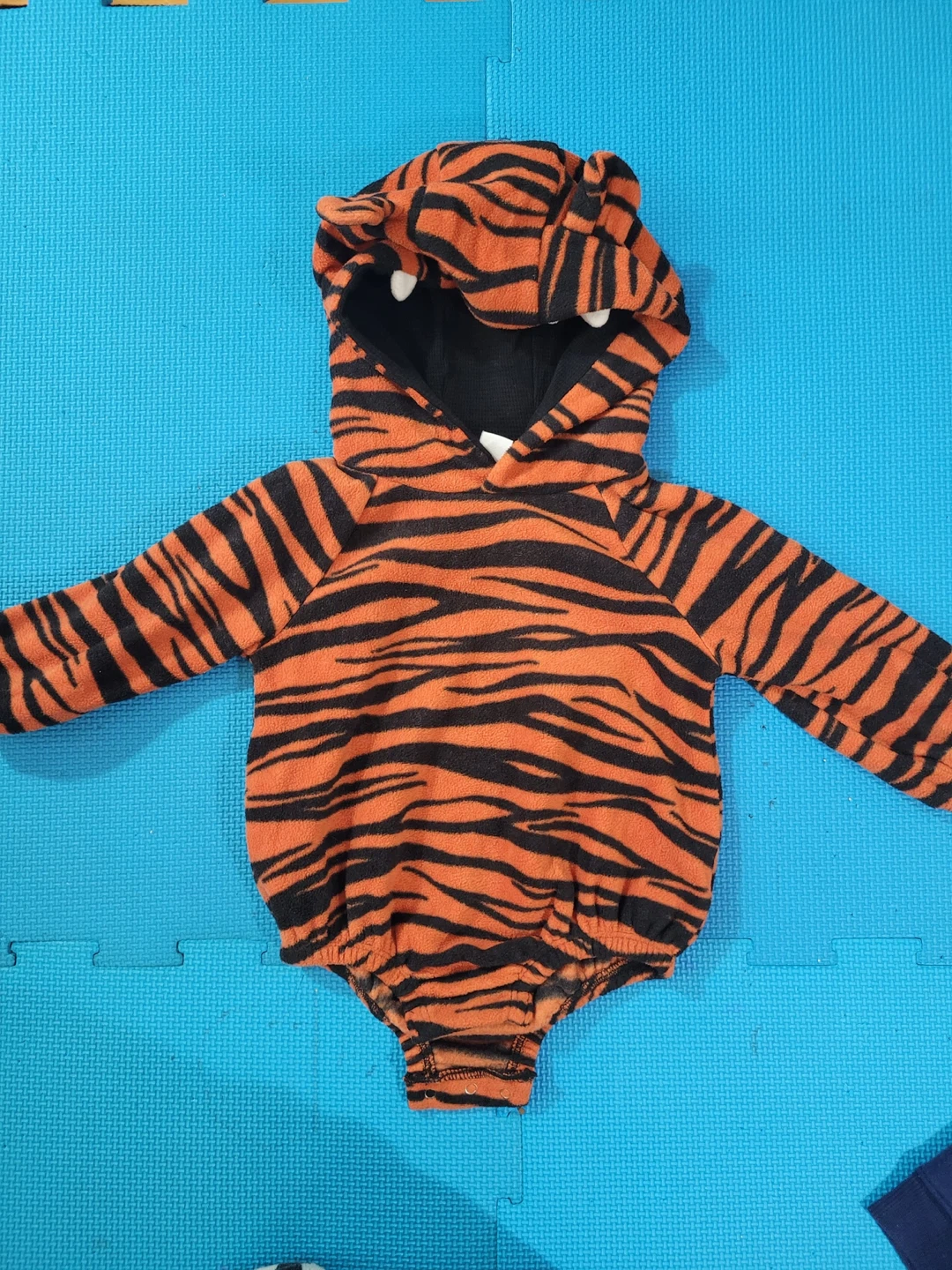 Tiger fleece Halloween baby onesie