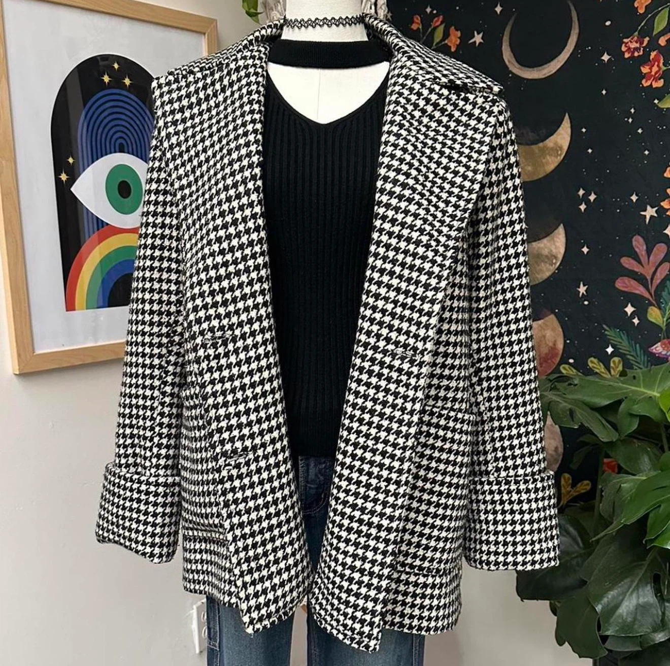 Vintage tweed houndstooth Wool Coat - photo 2