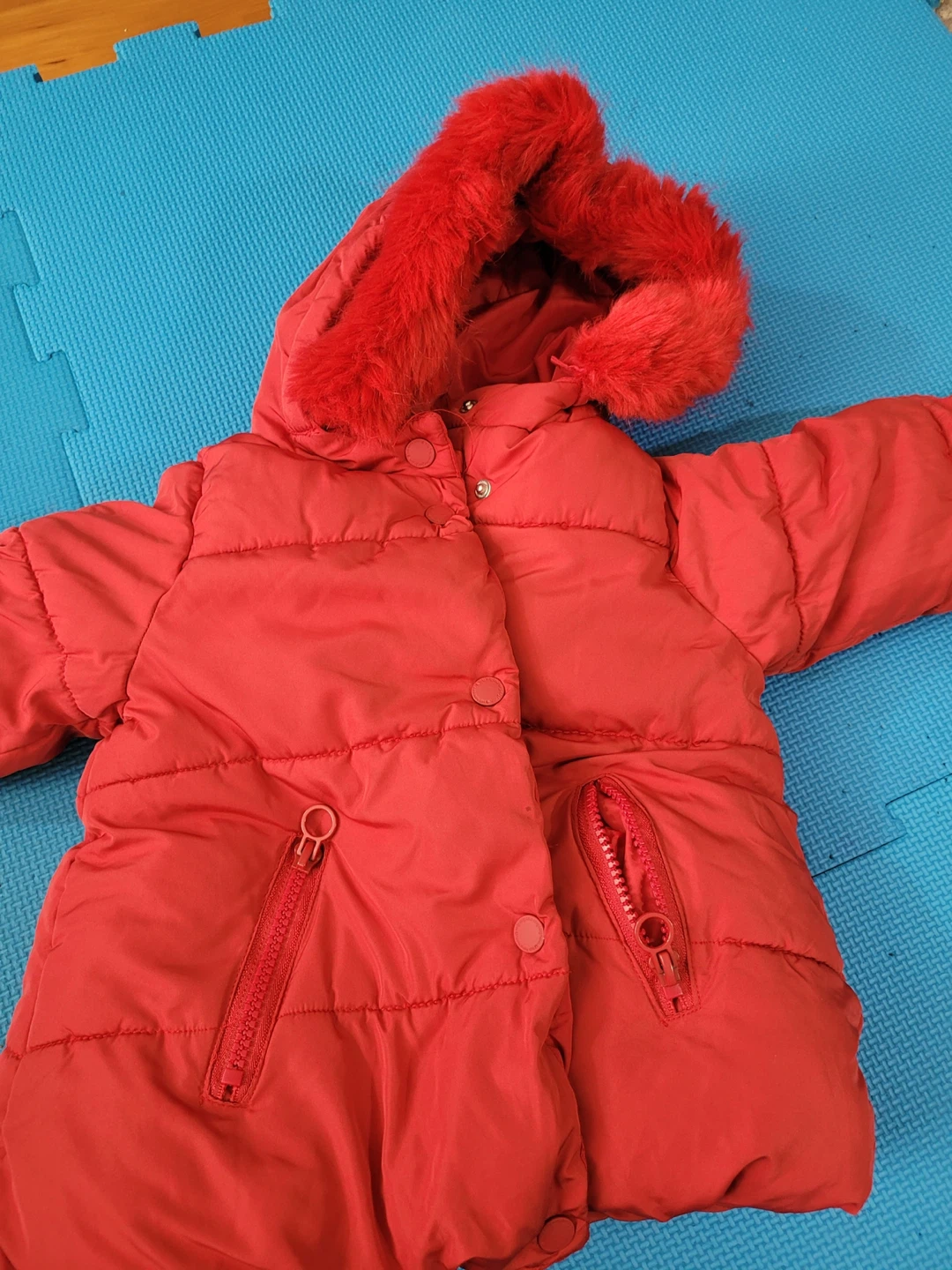 Zara BabyGirl Red Winter Coat Size 18/24Mo