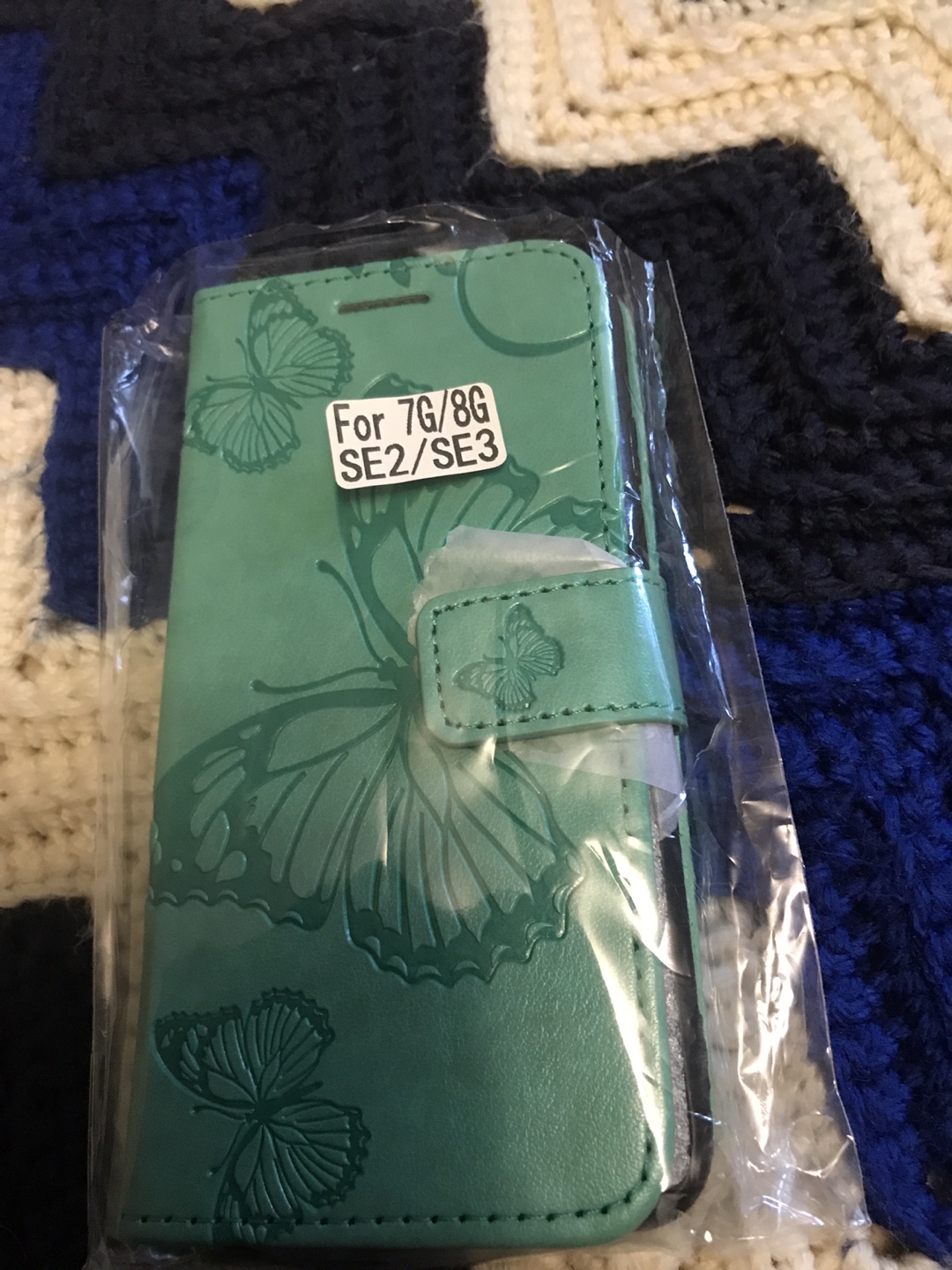 Green Butterfly Wallet Phone Case for iPhone 7/8/SE