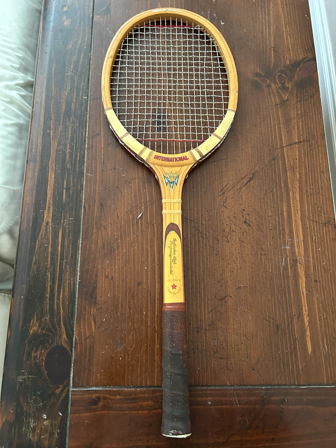 Vintage Jelinek's International Wooden Tennis Racket