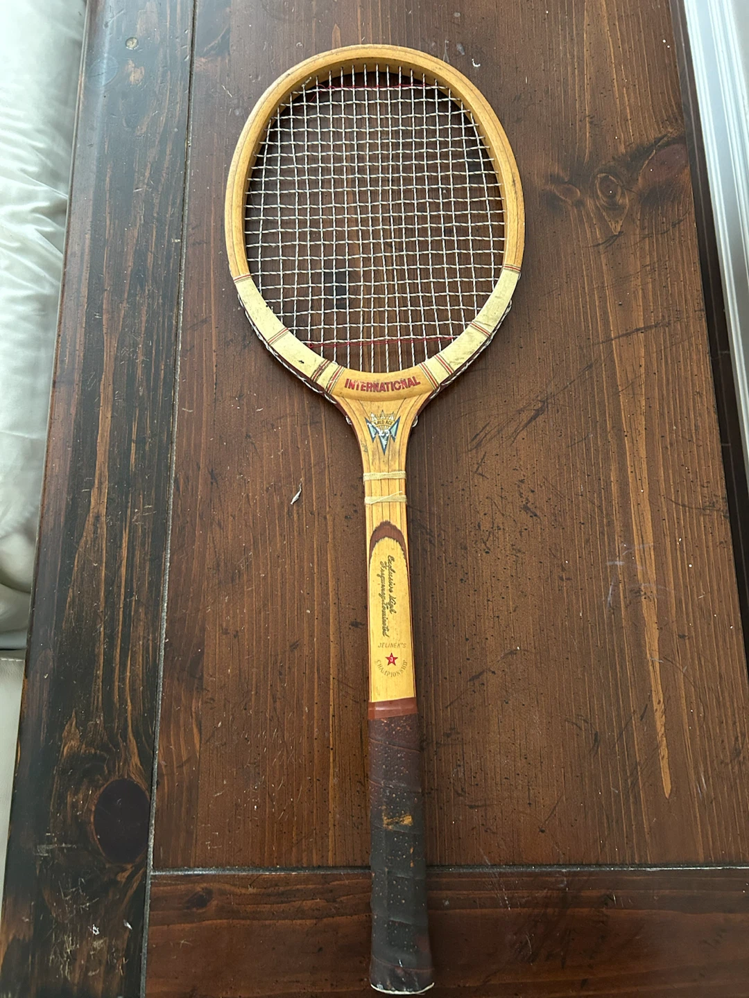 Vintage Jelinek's International Wooden Tennis Racket - photo 2