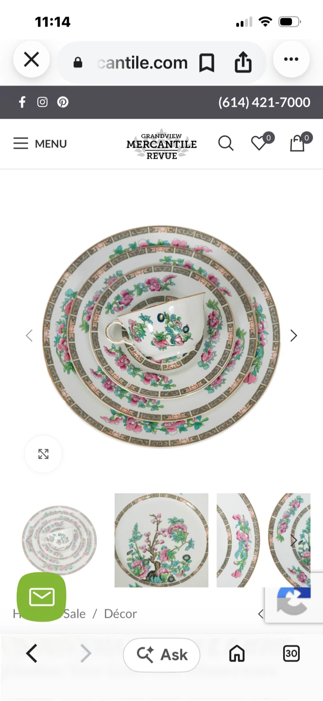 John Maddock & Sons Indian Tree 7-Piece Place Setting