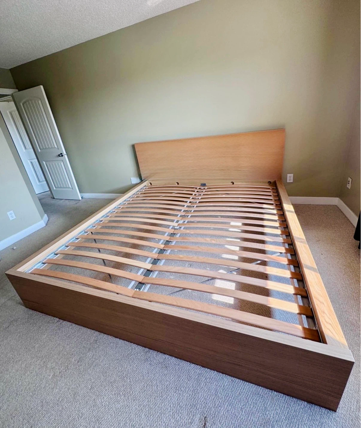 IKEA King bed frame in oak colour - photo 2