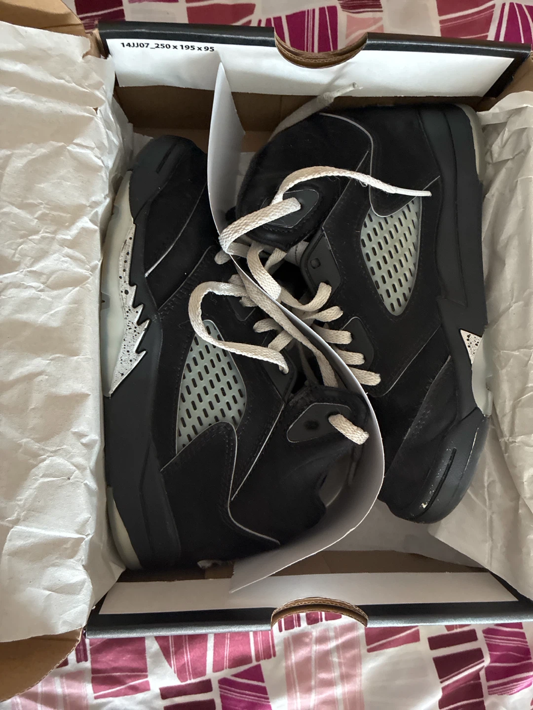 Jordan 5 Retro OG PS Black Metallic Silver Shoes