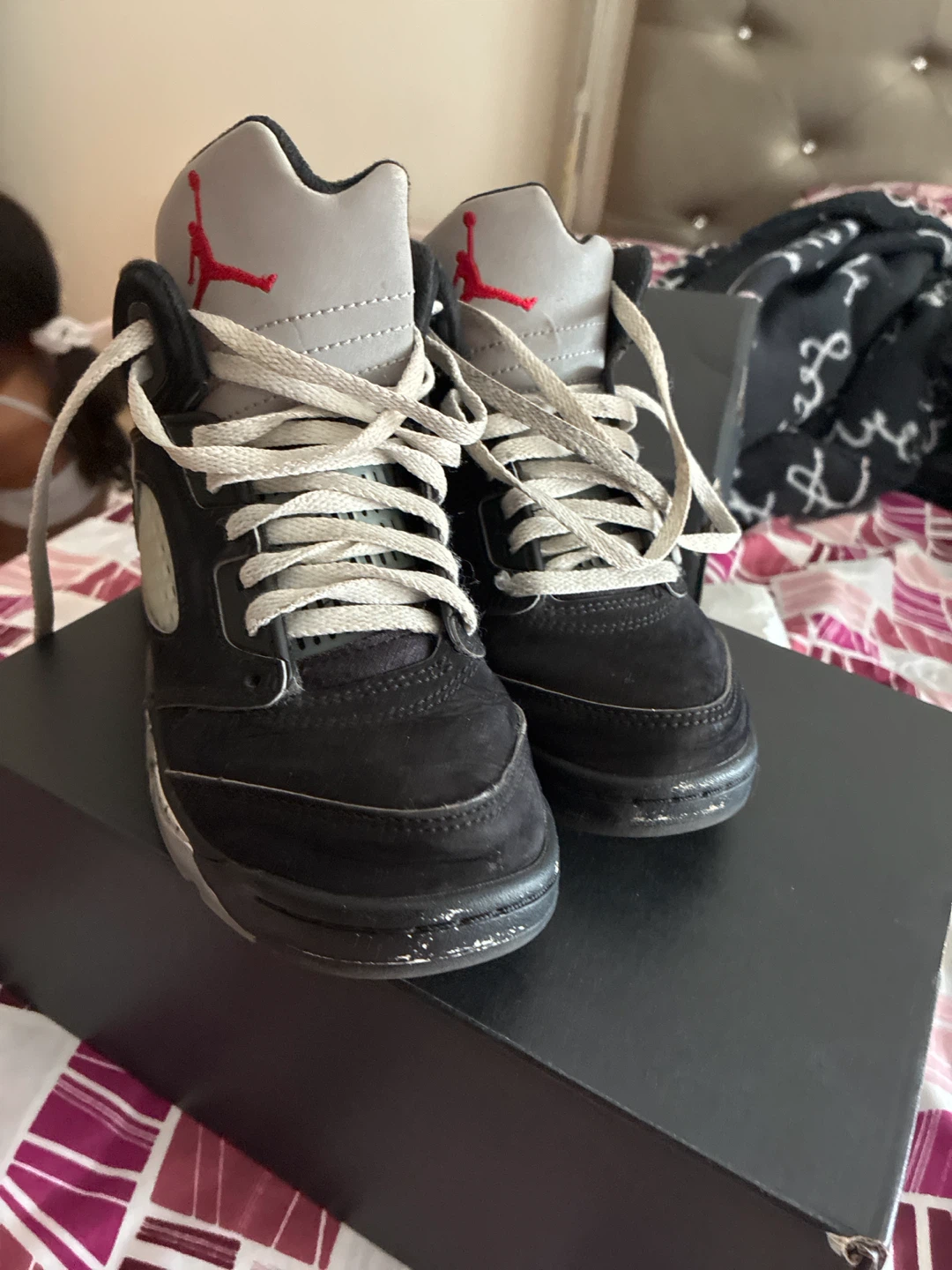 Jordan 5 Retro OG PS Black Metallic Silver Shoes - photo 2