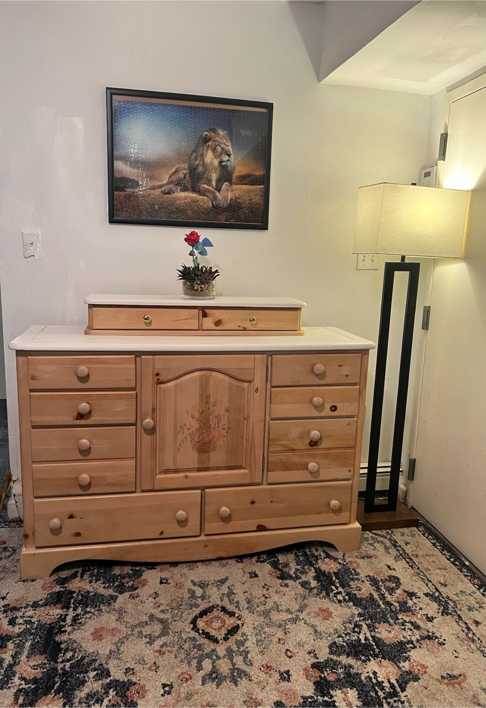 13-Drawer Wooden Dresser White Topped - Delivery Extra
