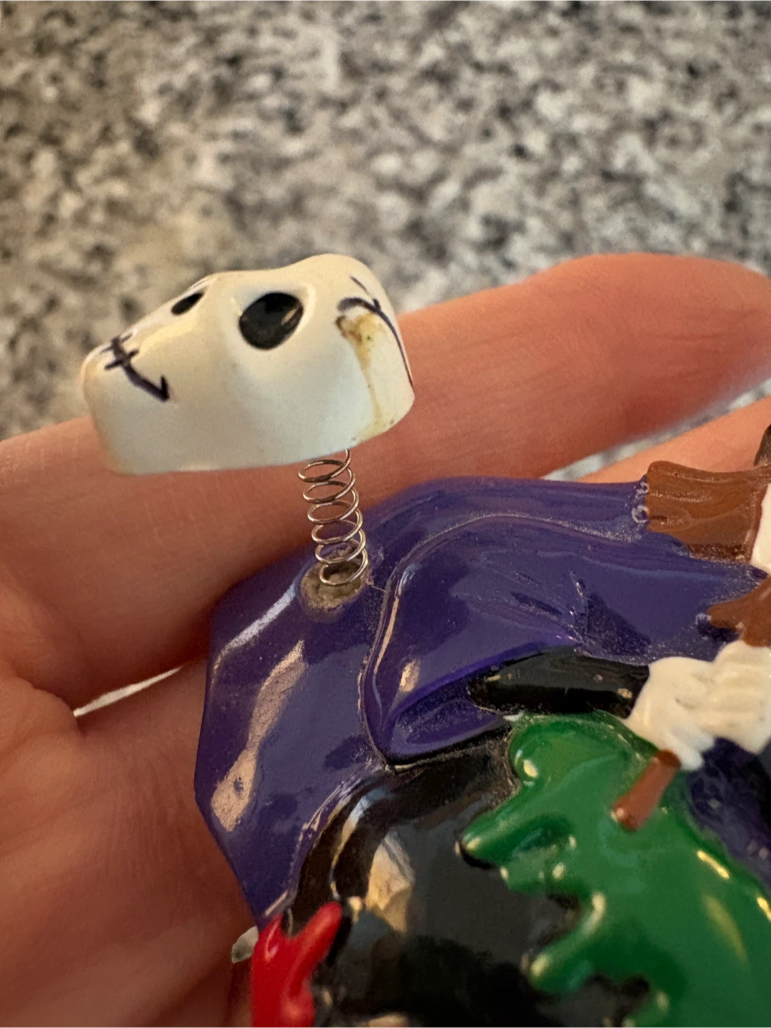Halloween Witch and Skull Halloween Articulated Brooch - photo 4