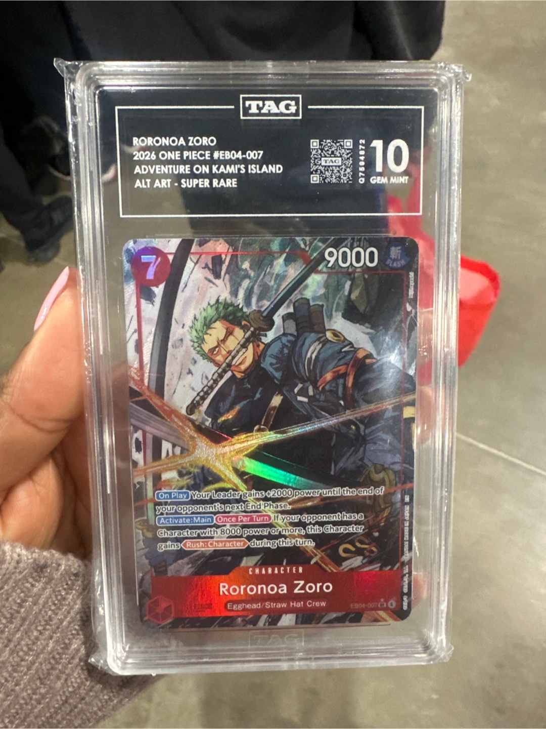 One Piece Roronoa Zoro EB04-007 TAG 10 Gem Mint