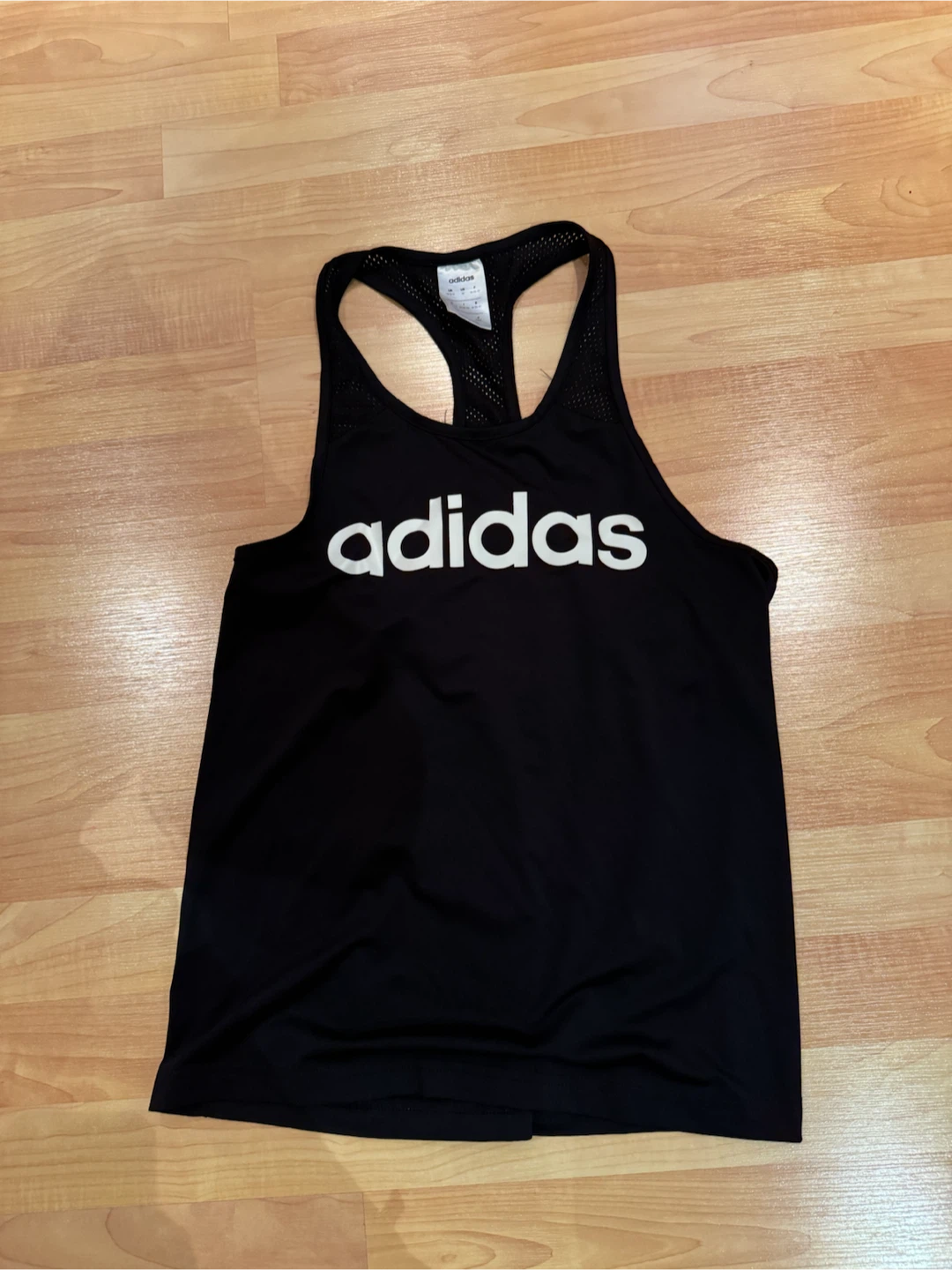 Adidas black racerback tank top - M