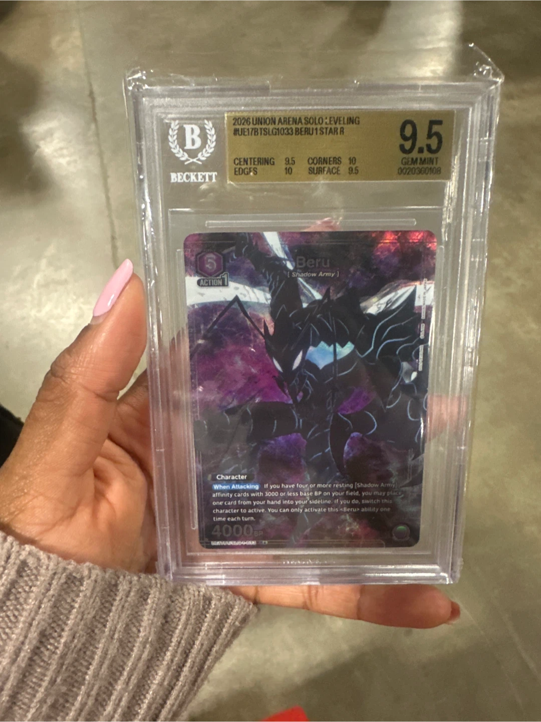 2026 Union Arena Solo Leveling Beru Trading Card BGS 9.5
