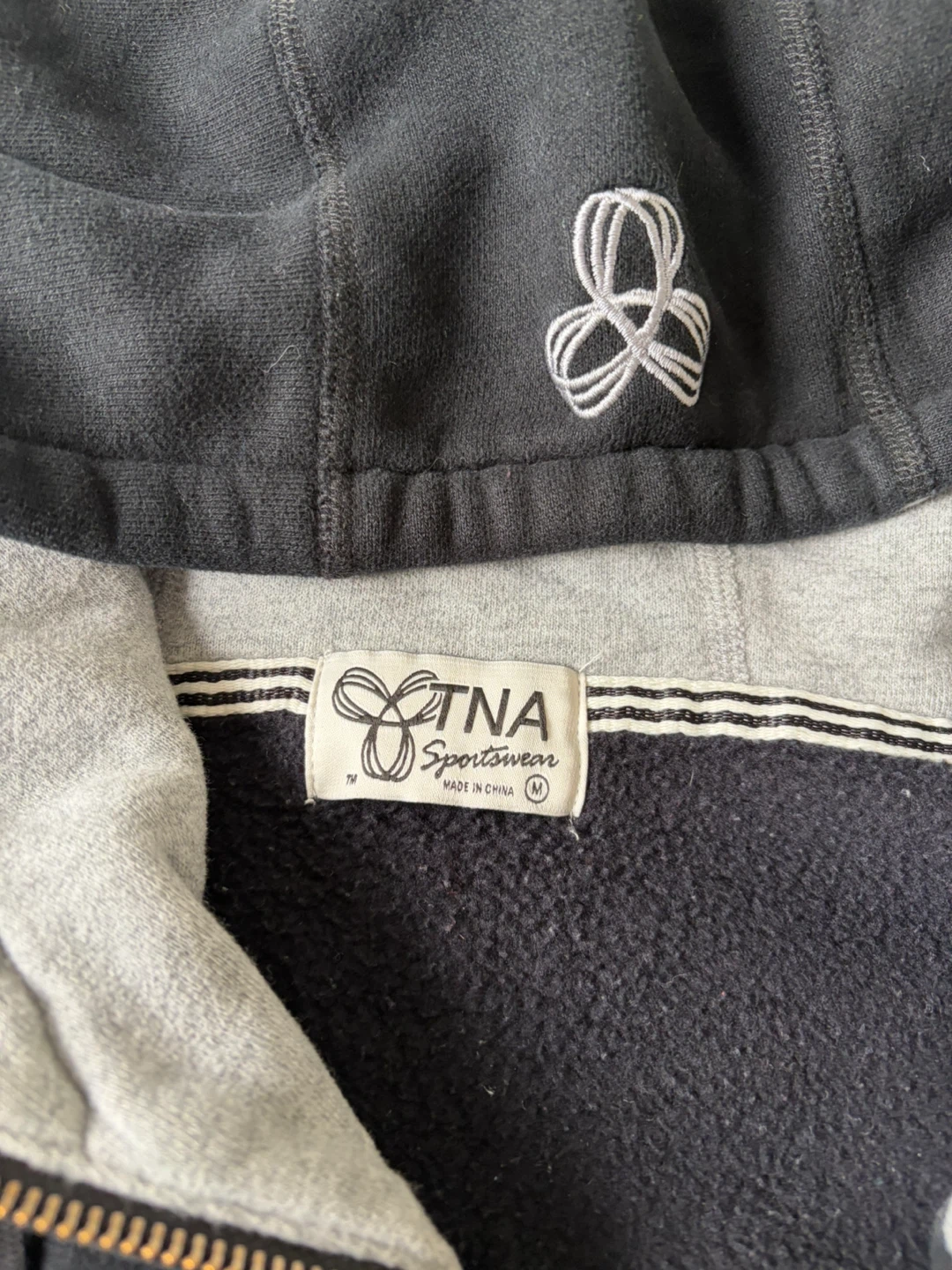 TNA Sportswear Zip-Up Hoodie Black -Size Medium