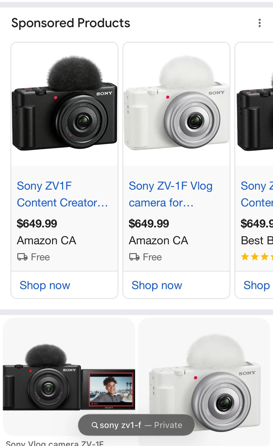 Sony ZV-1F Vlog Camera - White - photo 2