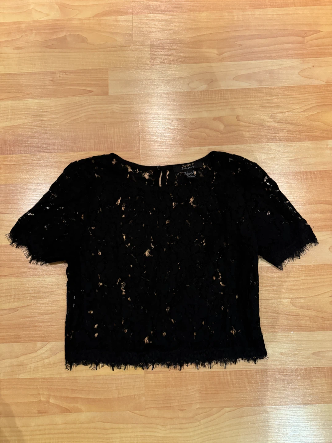 Forever 21 Black Lace Top - L