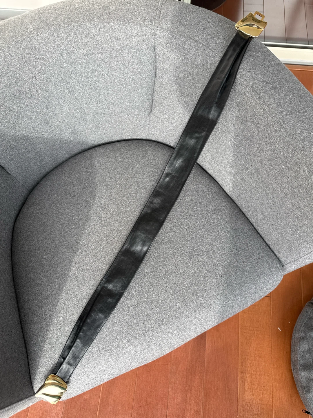Emmanuel black leather belt