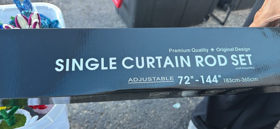Adjustable Single Curtain Rod Set 72-144 inch