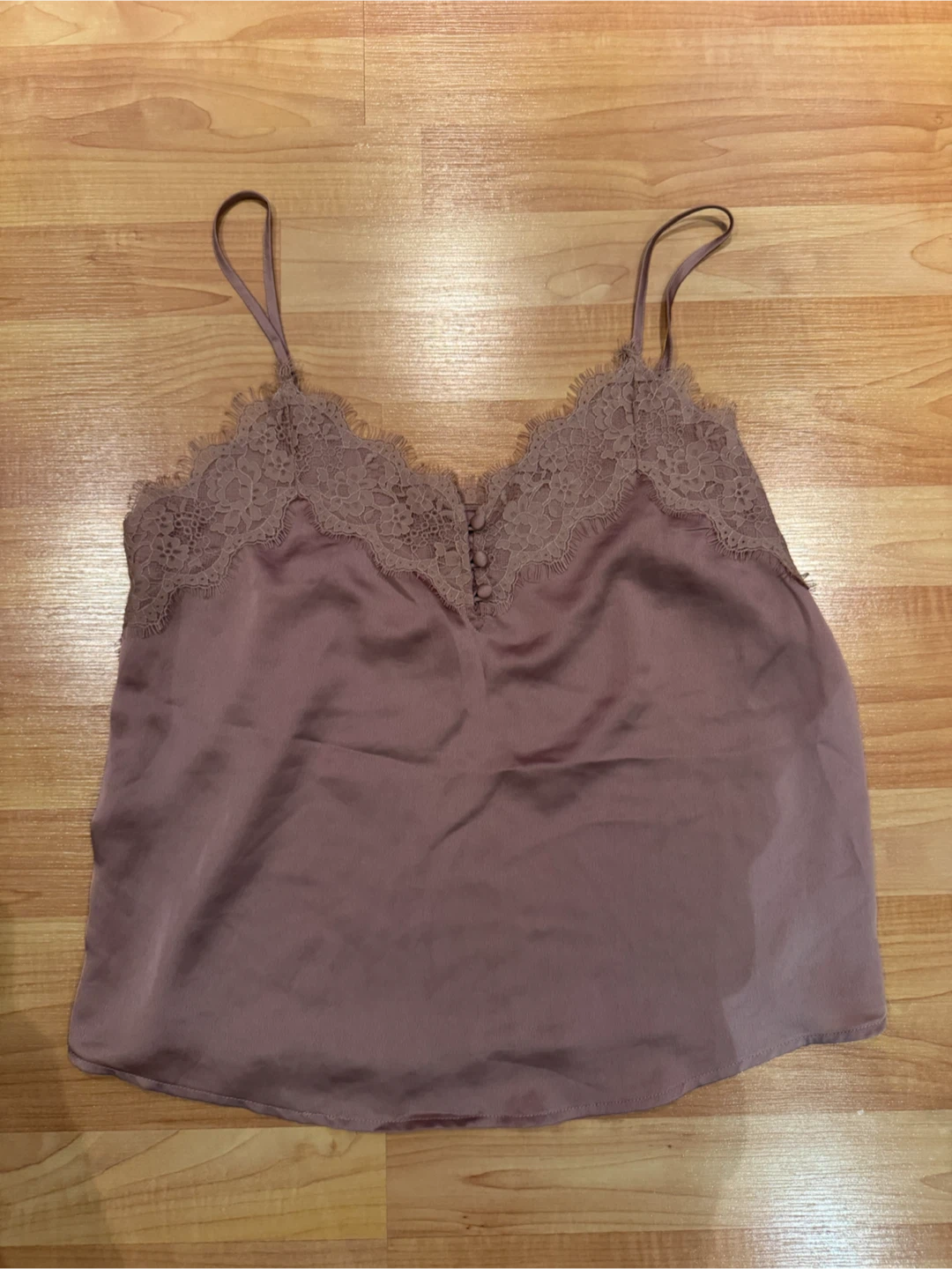 Abercrombie Mauve Satin Lace Camisole - M