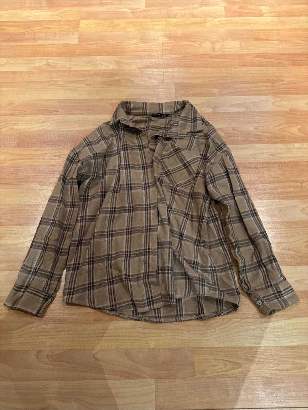 Shein Brown Plaid Flannel Shirt - M