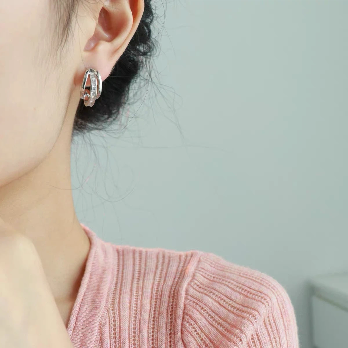 New Silver-toned hoop earrings