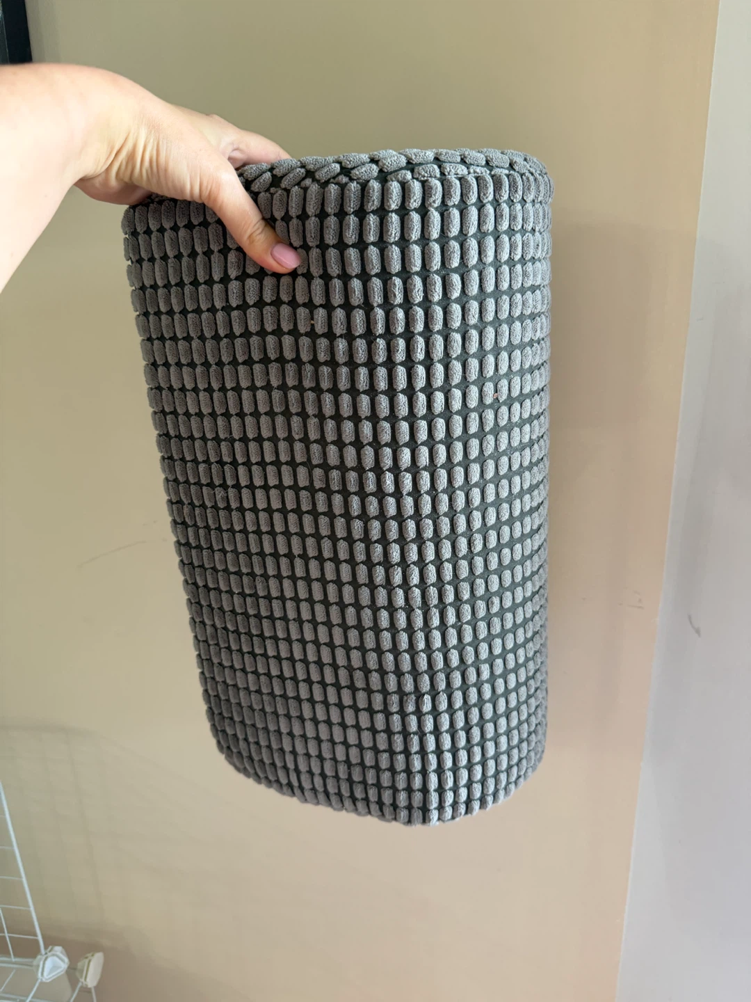 Grey foot rest pillow for under desk