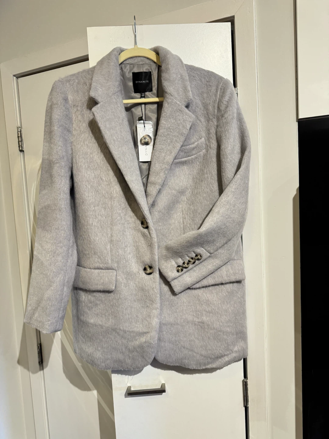 New! Dynamite Wool Blazer Coat Grey Paid $134 - photo 2