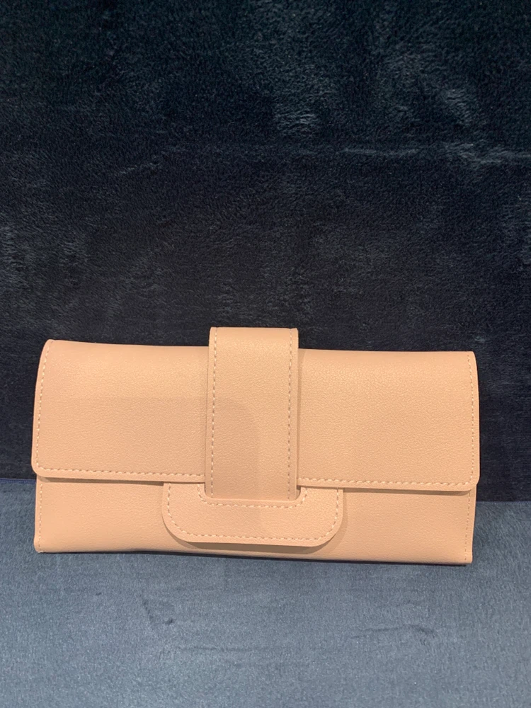 Light pink faux leather clutch wallet