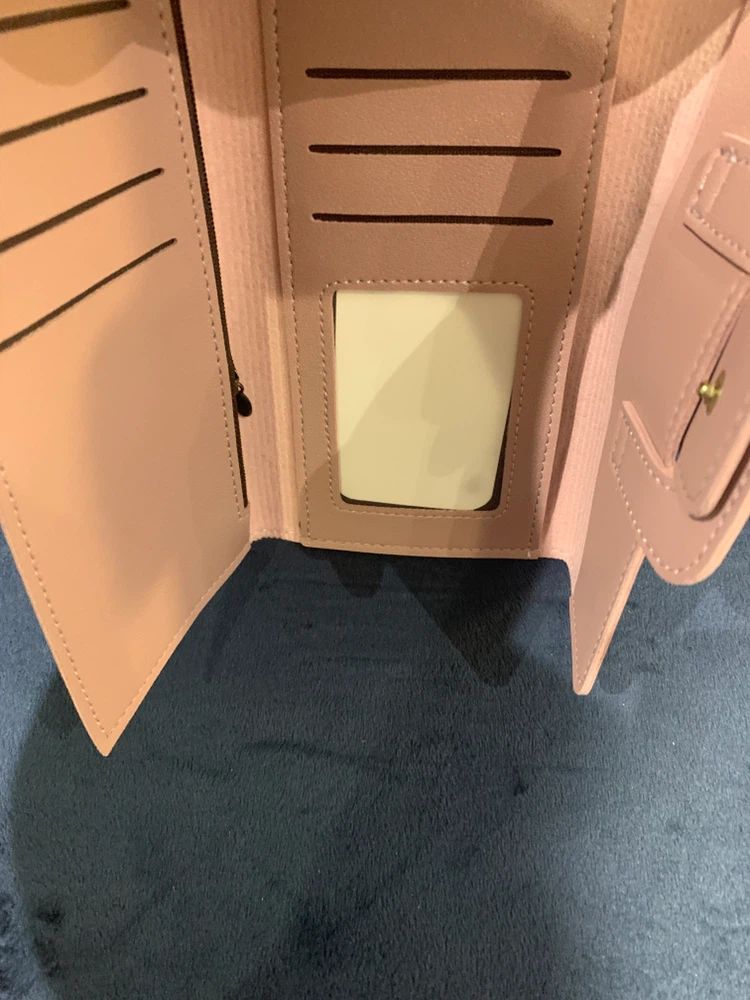 Light pink faux leather clutch wallet - photo 2