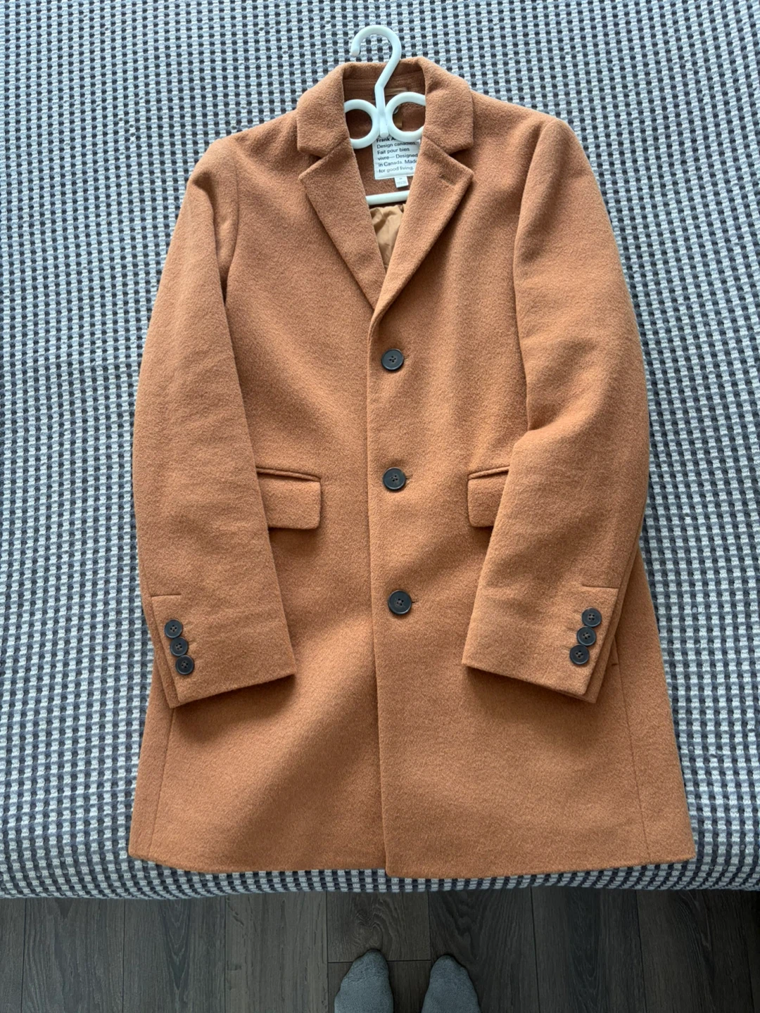 Frank And Oak Wool Coat - Camel - Size 38