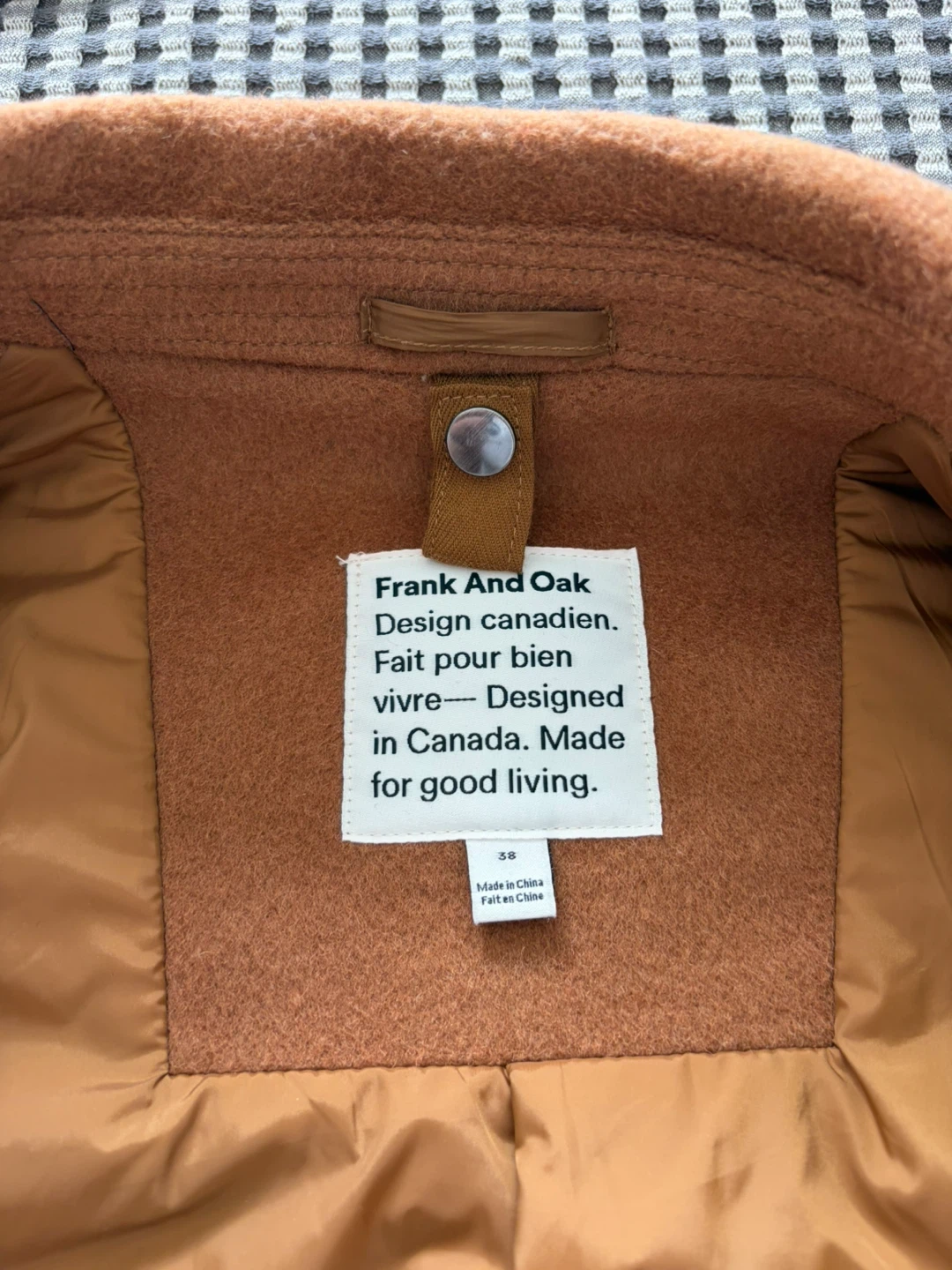 Frank And Oak Wool Coat - Camel - Size 38 - photo 4