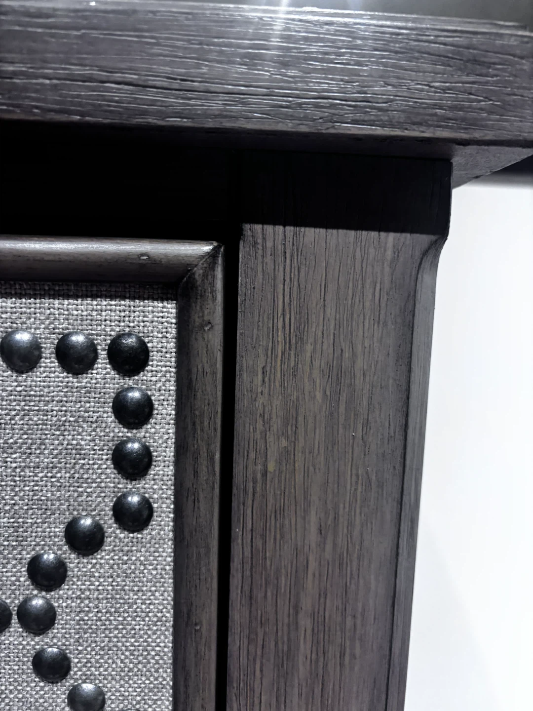 Grey Wooden 3-Drawer Bachelor Chest with Fabric Detail - photo 5