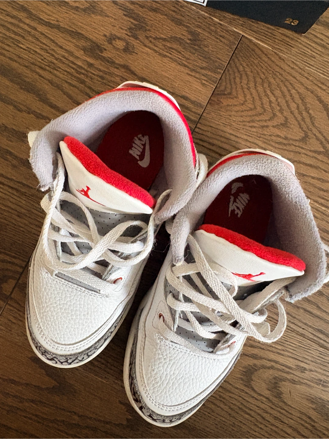 Nike Jordan 3 Retro PS White Fire Red Size 13C - photo 3