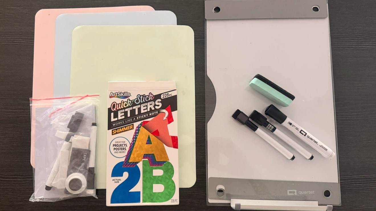 Quartet Glass Dry Erase Board and ArtSkills Letters