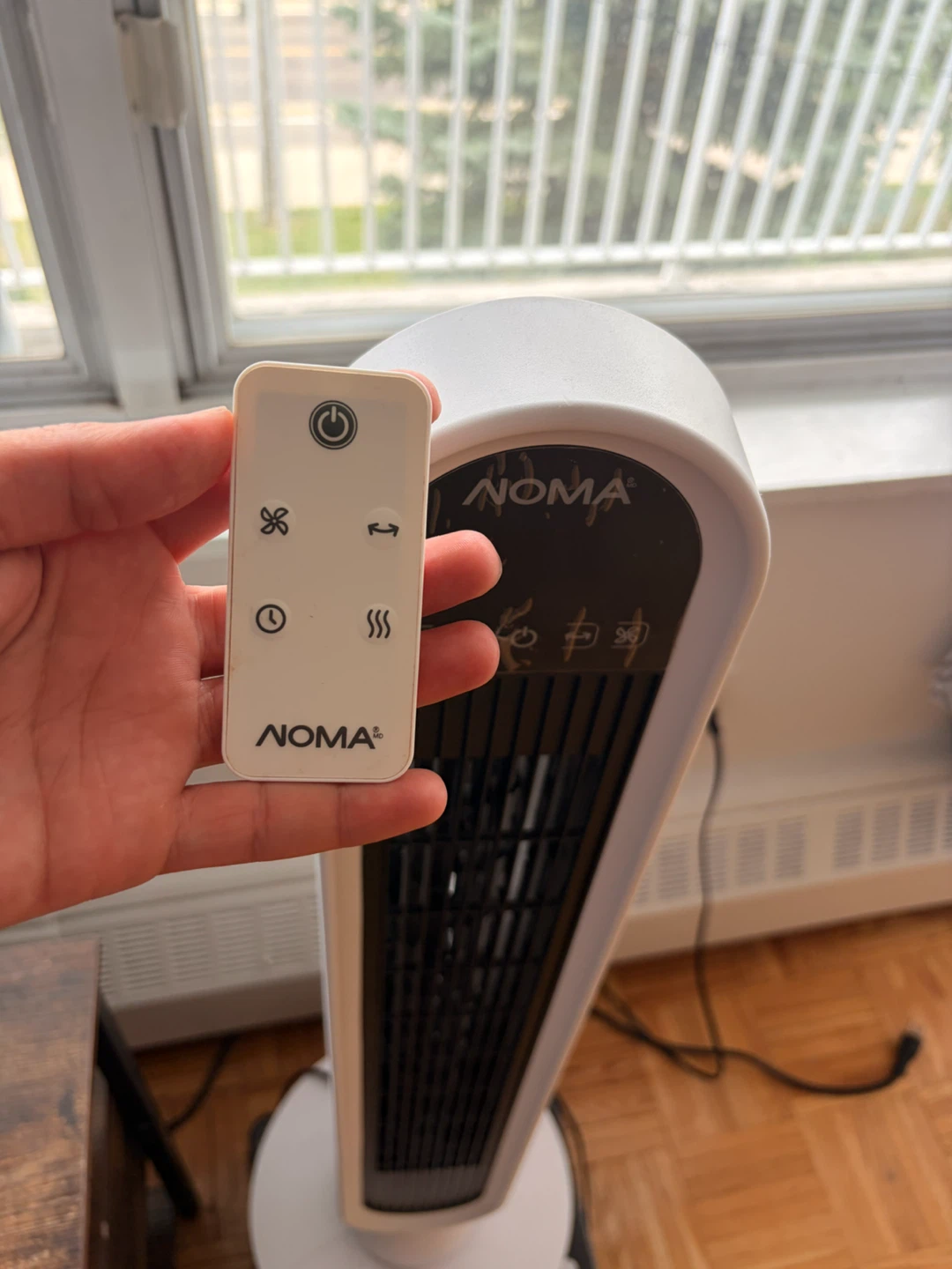 NOMA White Tower Fan with Remote