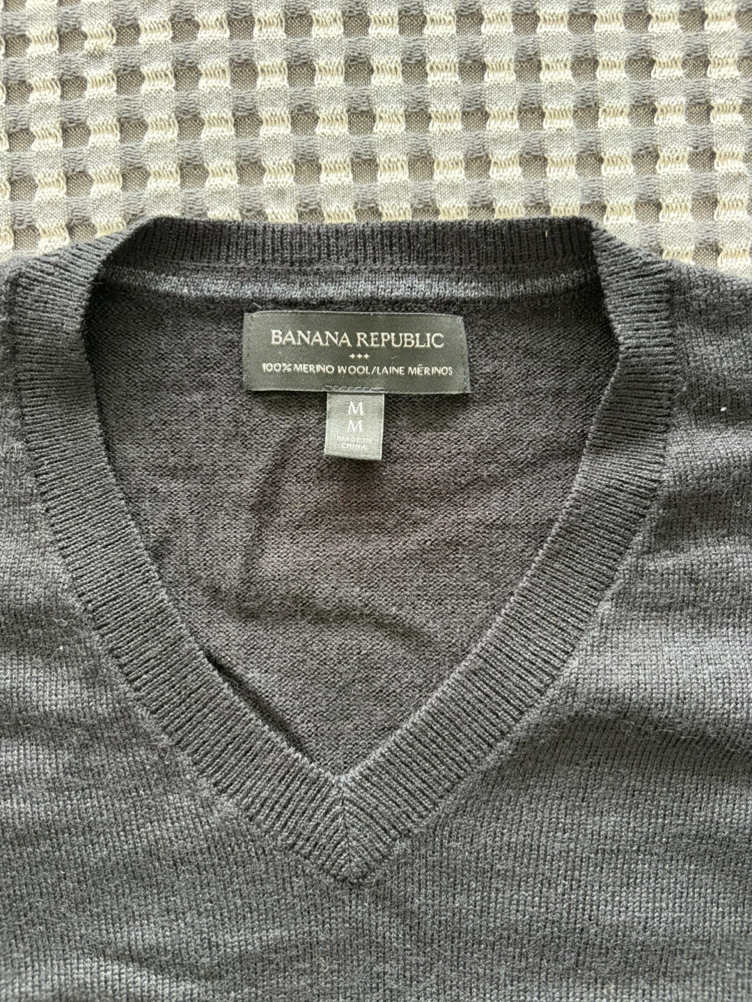 Banana Republic Factory Black Merino Wool V-Neck Sweater - photo 2