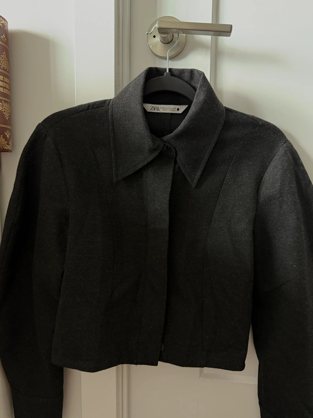 Zara charcoal grey structured jacket, size XS