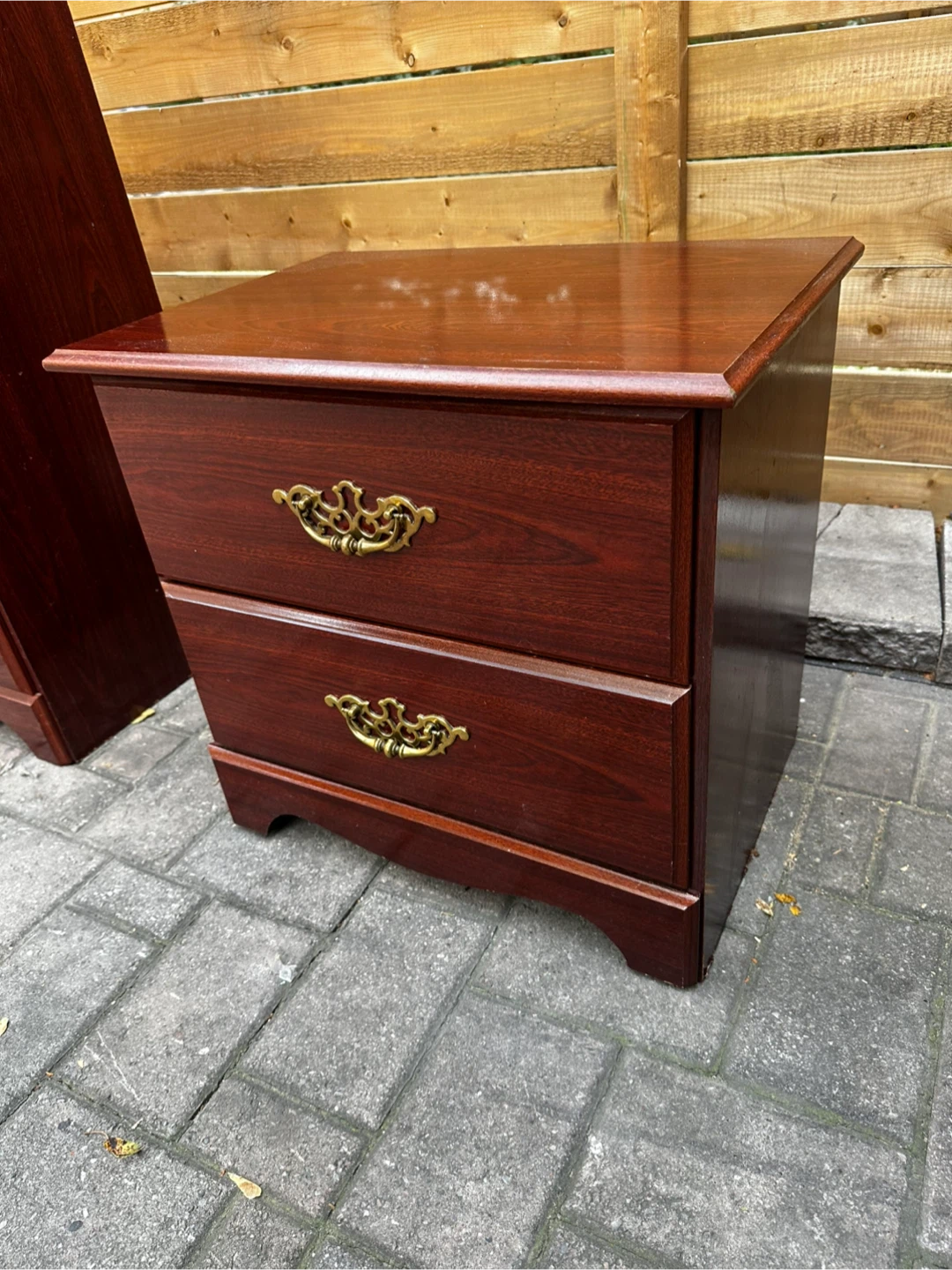 Vintage Solid-Wood 2‑Drawer Nightstand / Side Table