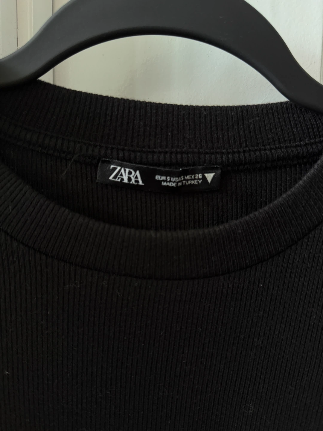 Zara Black Ribbed Long Sleeve Top - photo 2