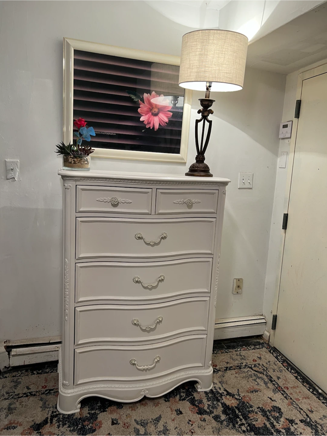 Six-Drawer Eggshell Color Dresser Chest - Delivery Available