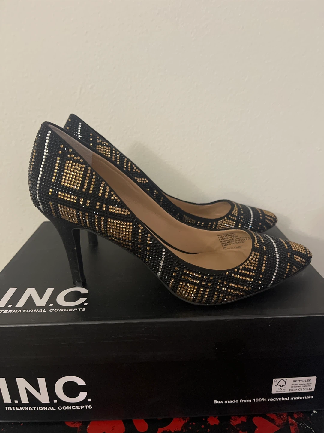Black/Gold Plaid Pumps - photo 5