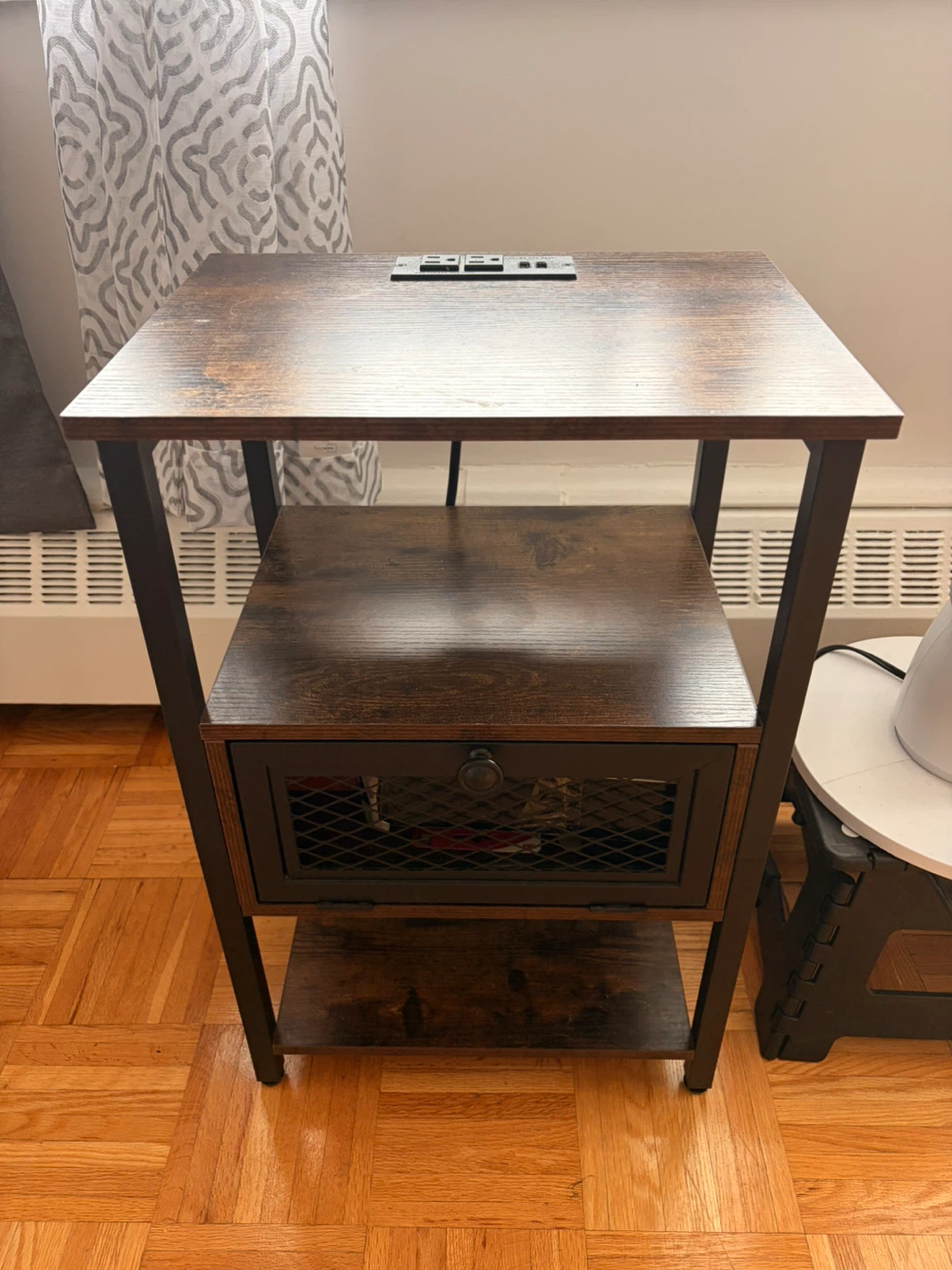Industrial Style Nightstand with Charging Station - photo 3