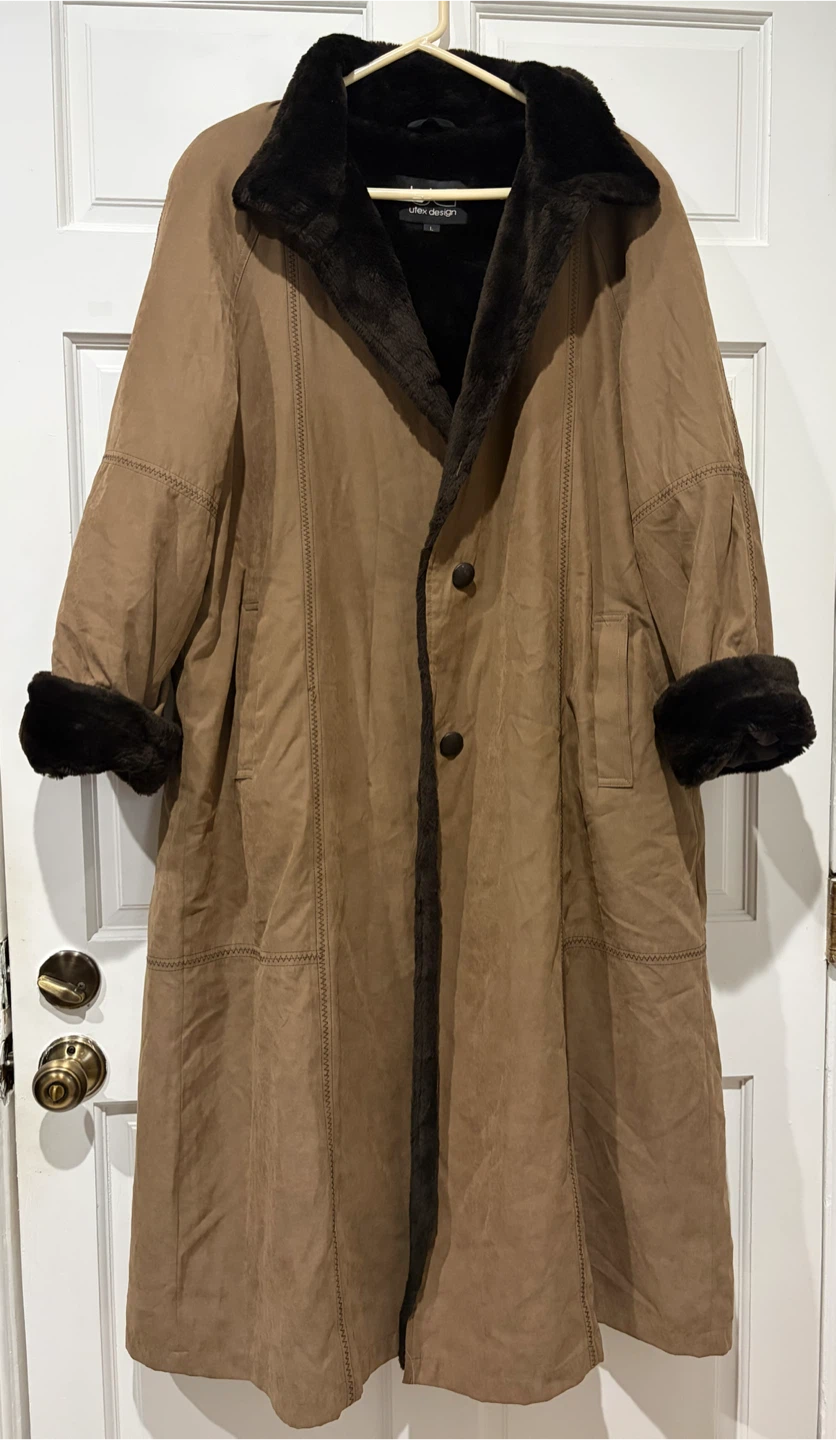 Utex Design Tan and Brown Faux Fur Coat - photo 5