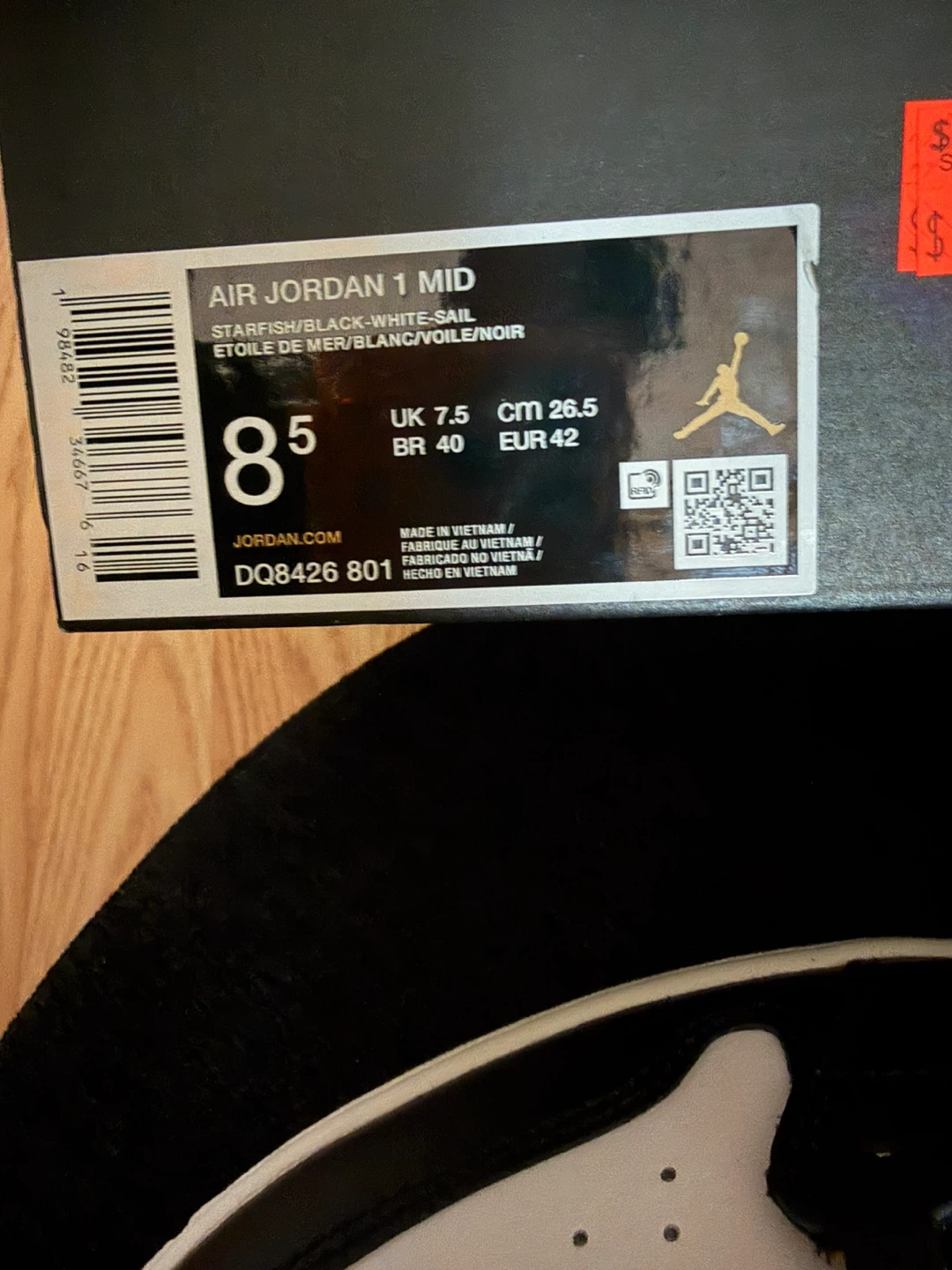 Air Jordan 1 Mid Starfish Black White size 8.5 - photo 3