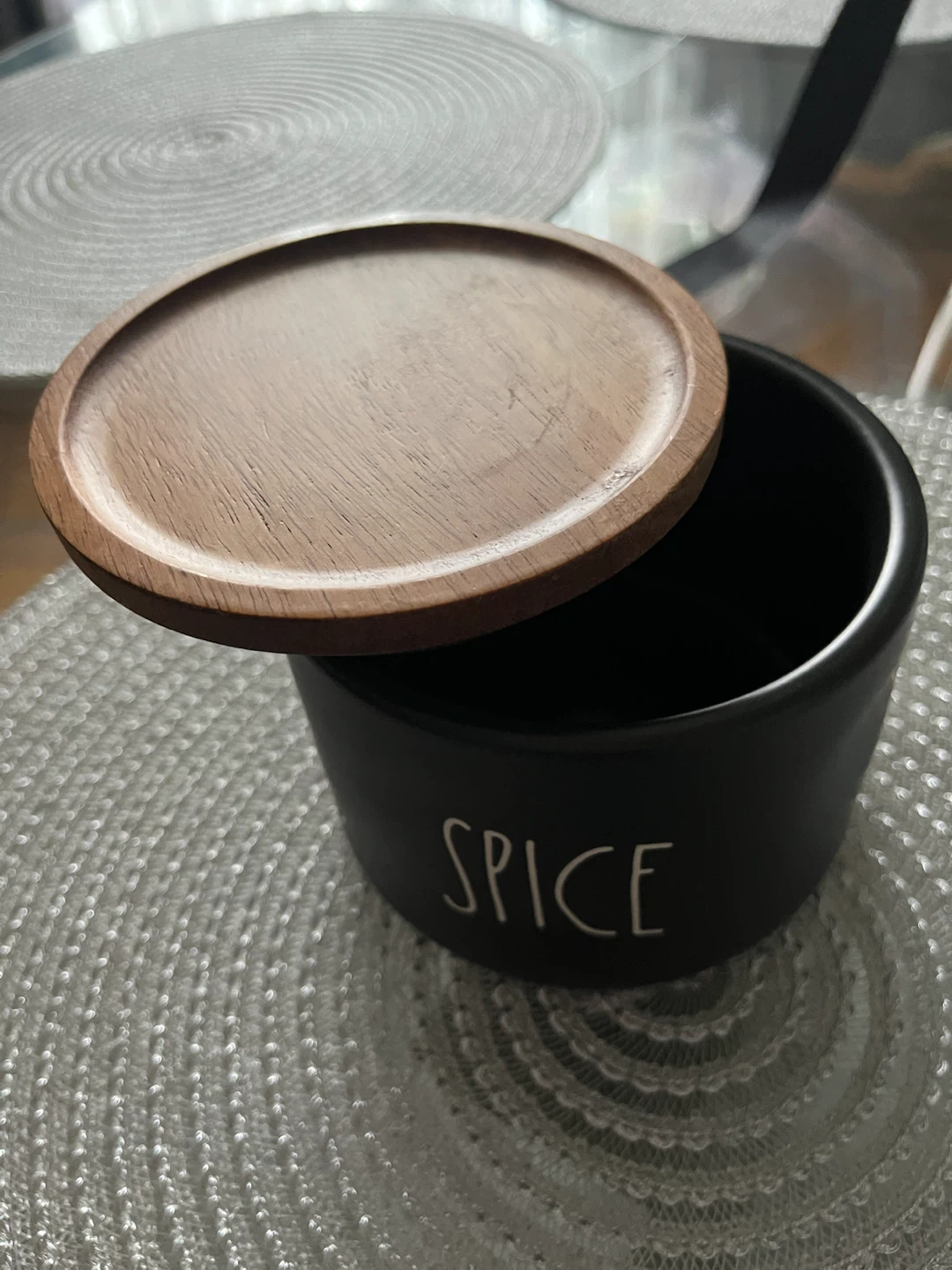 Rae Dunn Spice Jar with Wood Lid